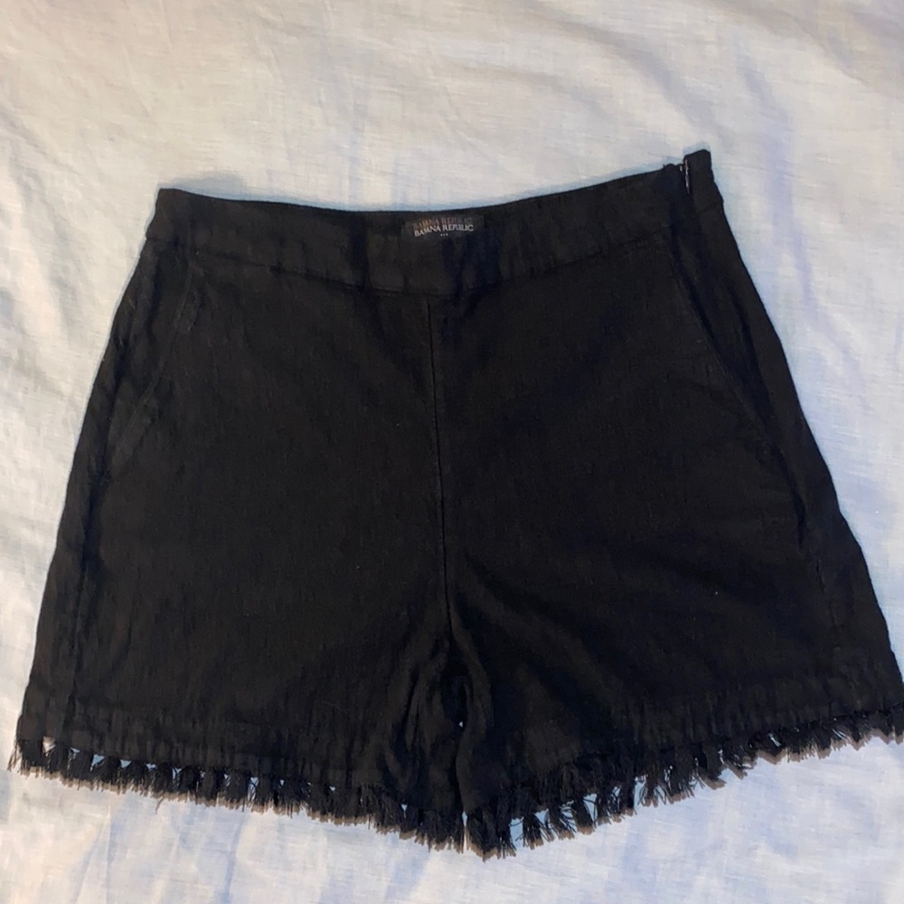 Banana Republic Black Fringe Hem Women's Shorts